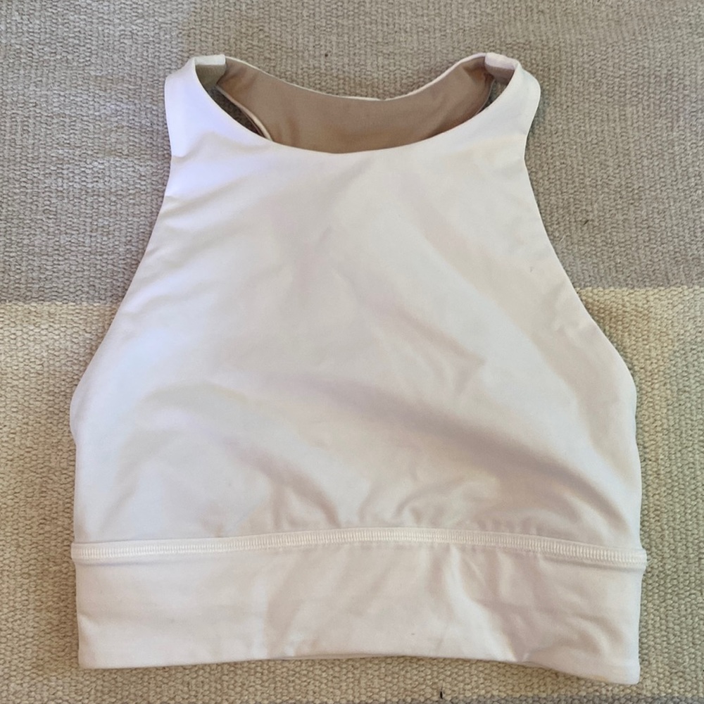 White lululemon halter bra or top